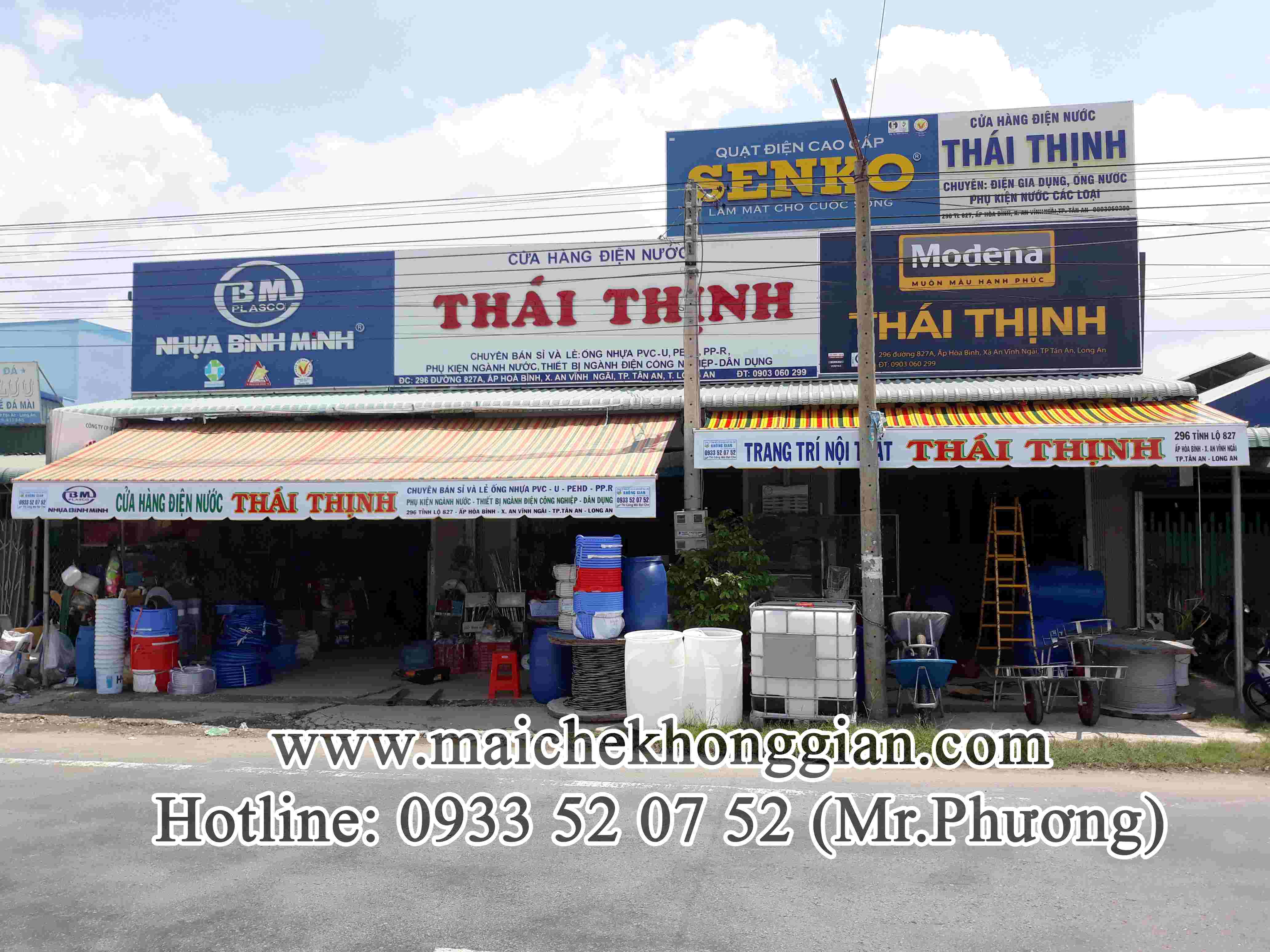 Mái Hiên Quảng Cáo Cửa Hàng Cai Lậy Tiền Giang