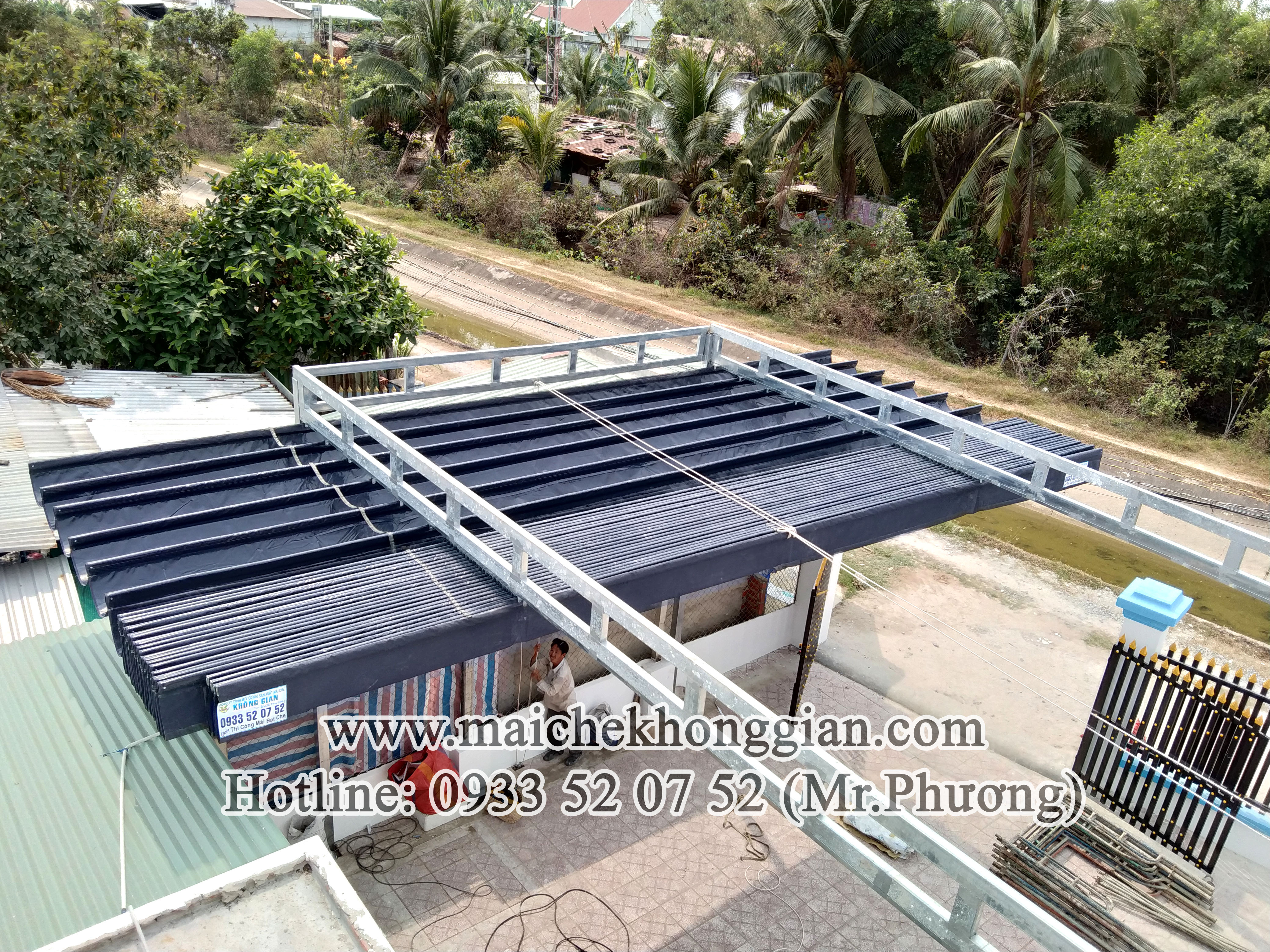 Làm Mái Che Xếp Huyện Mang Thít Vĩnh Long