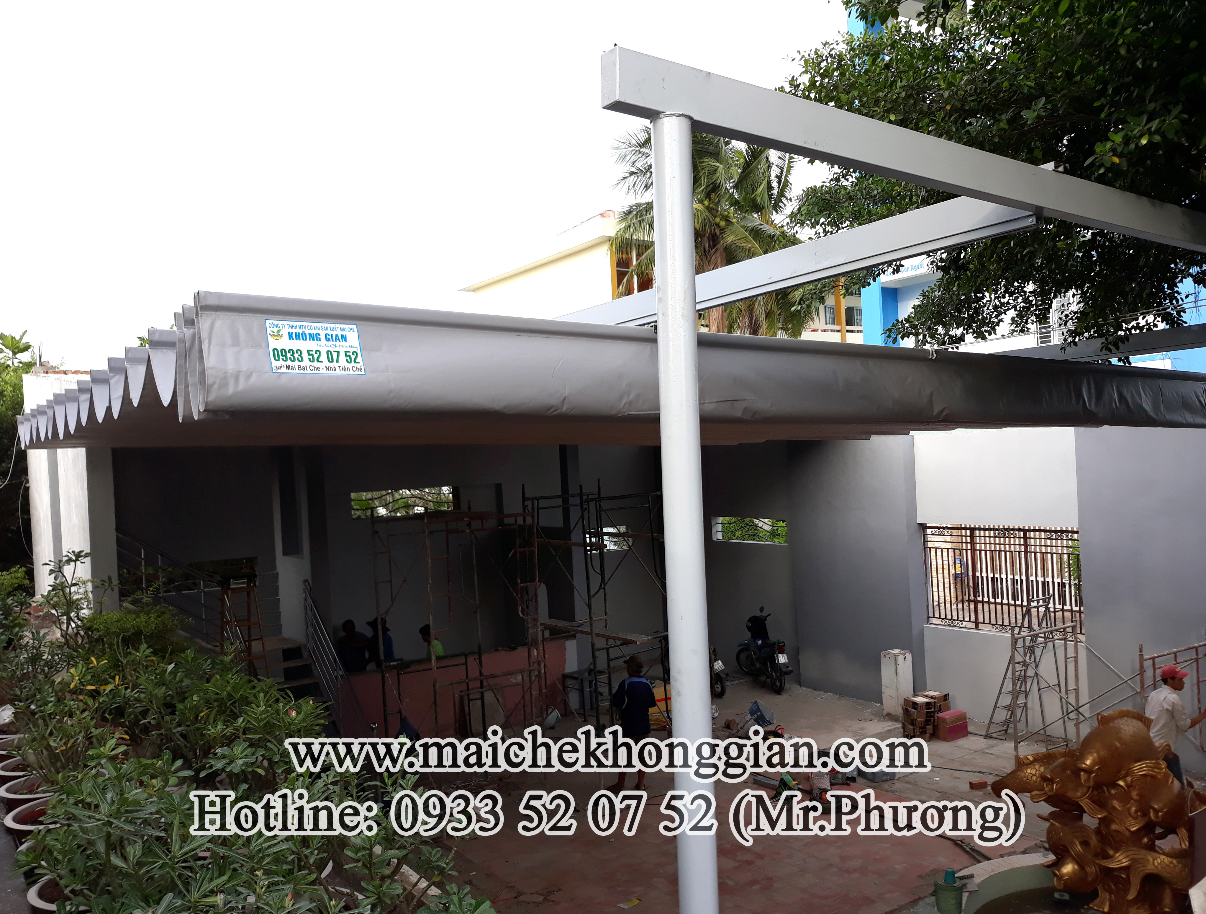 Làm mái che bạt Vĩnh Hưng Long An