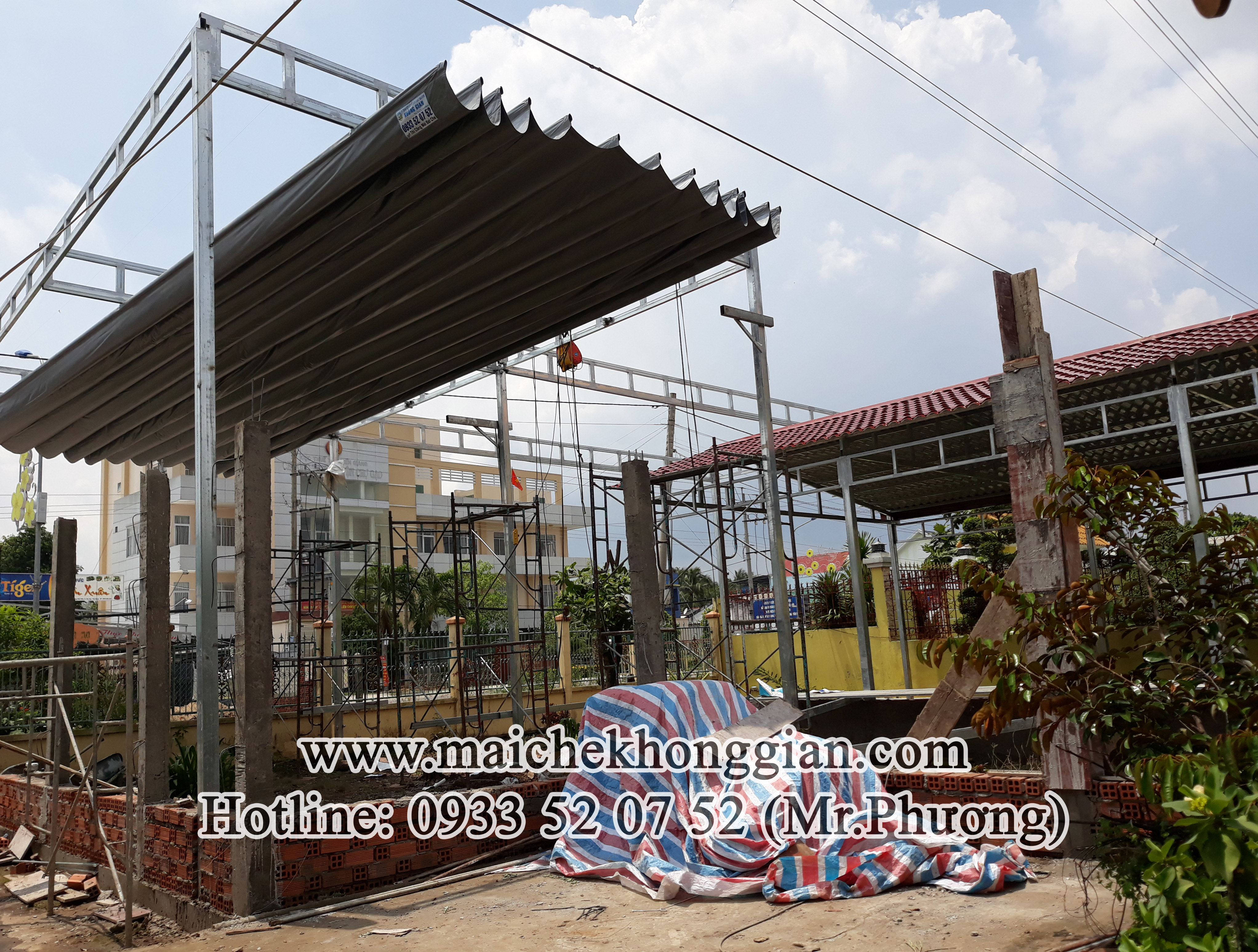 Làm Mái Che Bạt Huyện Cù Lao Dung Sóc Trăng